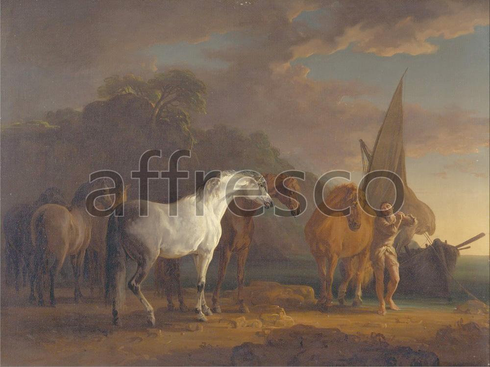 Paintings of animals | Sawrey Gilpin Gulliver Taking His Final Leave of the Land of the Houyhnhnms | Affresco Factory