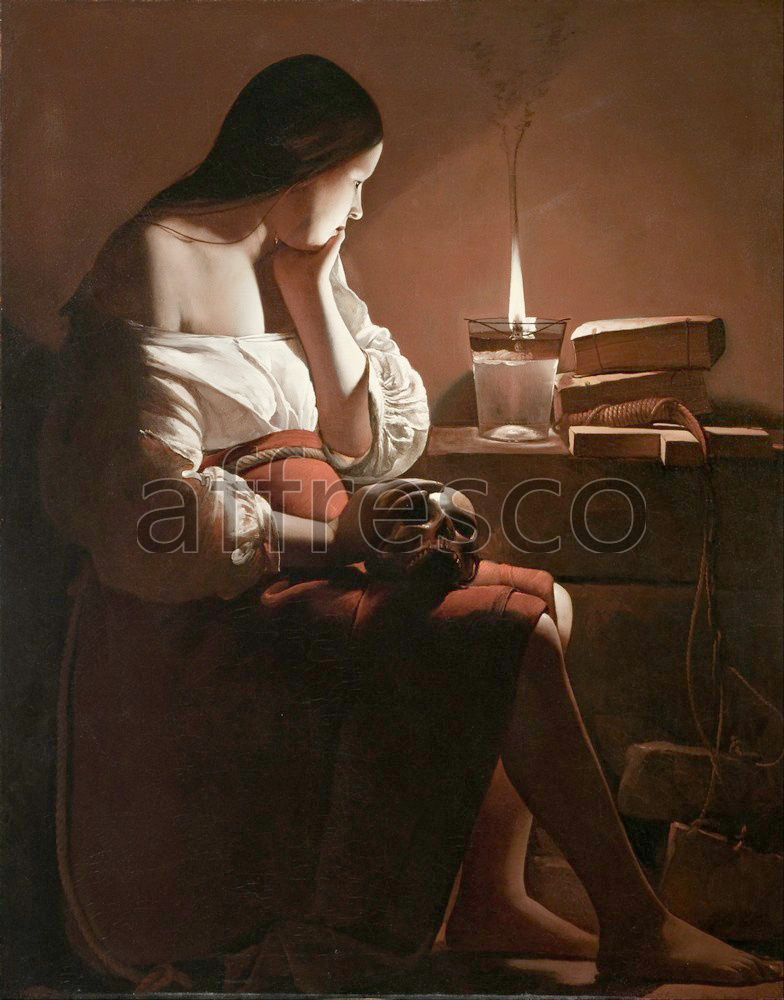 Biblical themes | Georges de La Tour The Magdalen with the Smoking Flame | Affresco Factory