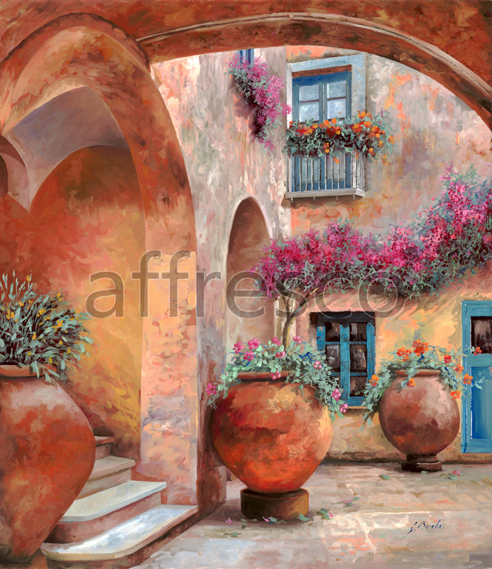 6773 | Picturesque scenery | Patio with pots | Affresco Factory