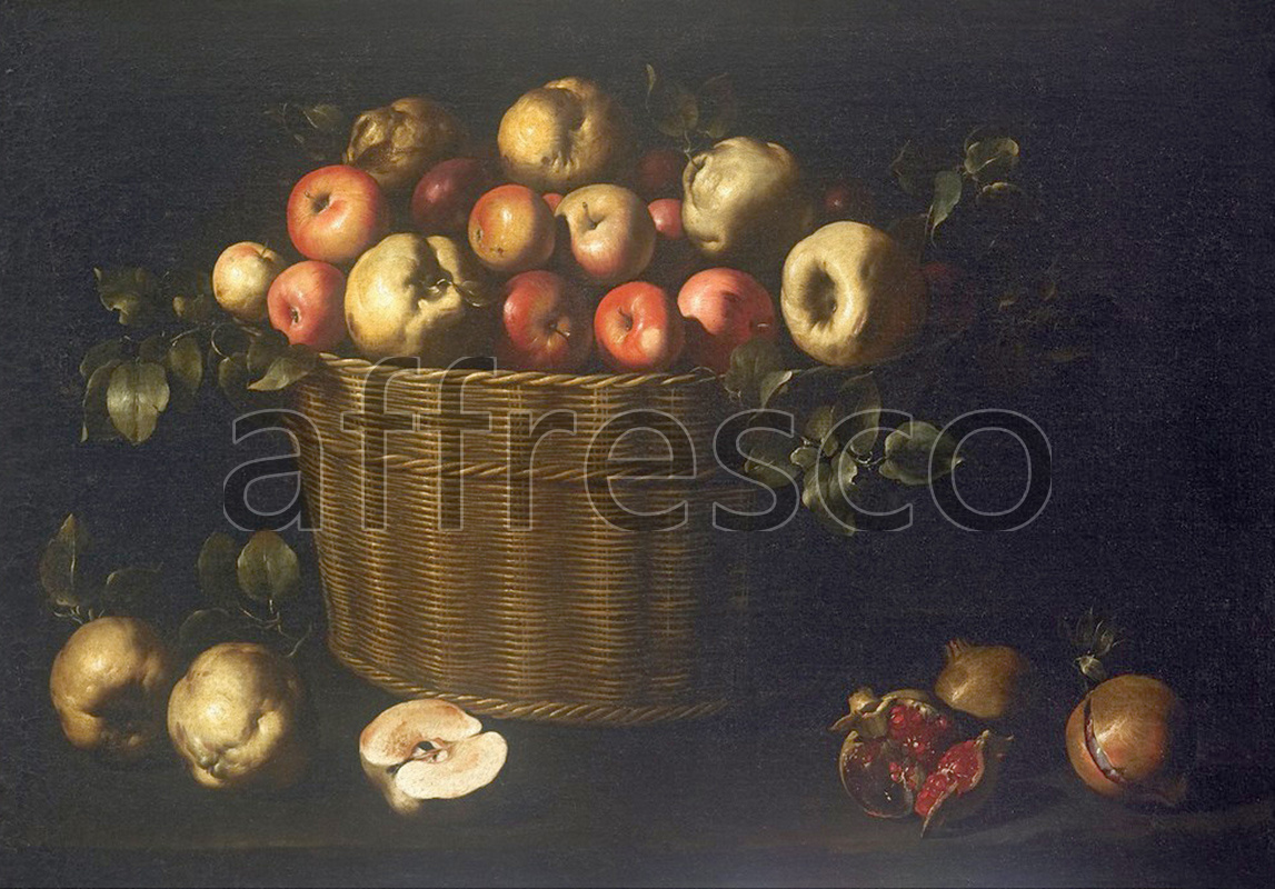 Still life | Juan de Zurbaran Basket with Apples Quinces and Pomegranates | Affresco Factory
