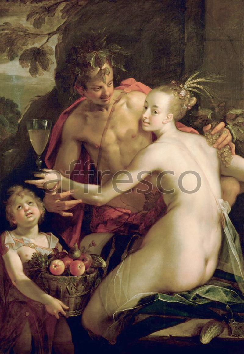 Classical antiquity themes | Hans von Aachen Bacchus Ceres and Amor | Affresco Factory