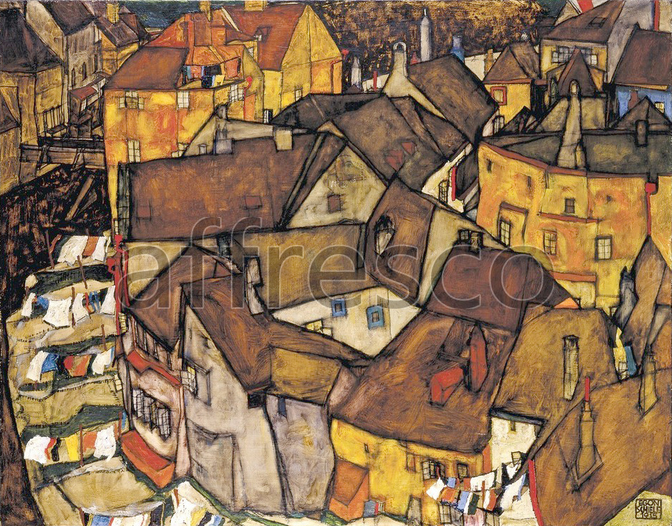 Impressionists & Post-Impressionists | Egon Schiele Krumau Crescent of Houses The small City V | Affresco Factory