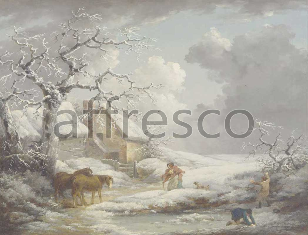 Classic landscapes | George Morland Winter Landscape | Affresco Factory