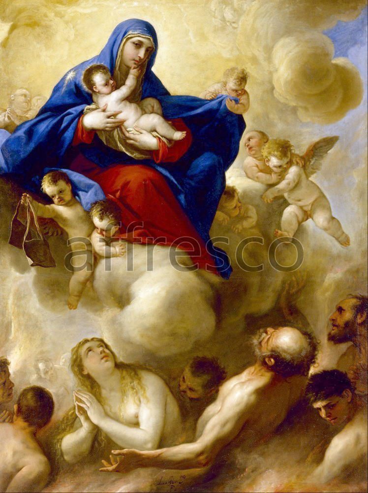 Biblical themes | Luca Giodarno Madonna and Child with Souls in Purgatory | Affresco Factory