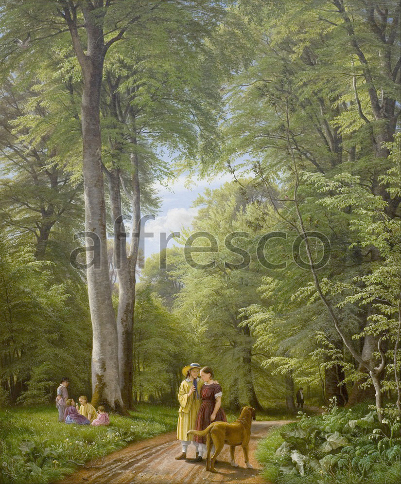 Classic landscapes | P.C. Skovgaard A Beech Wood in May near Iselingen Manor Zealand | Affresco Factory