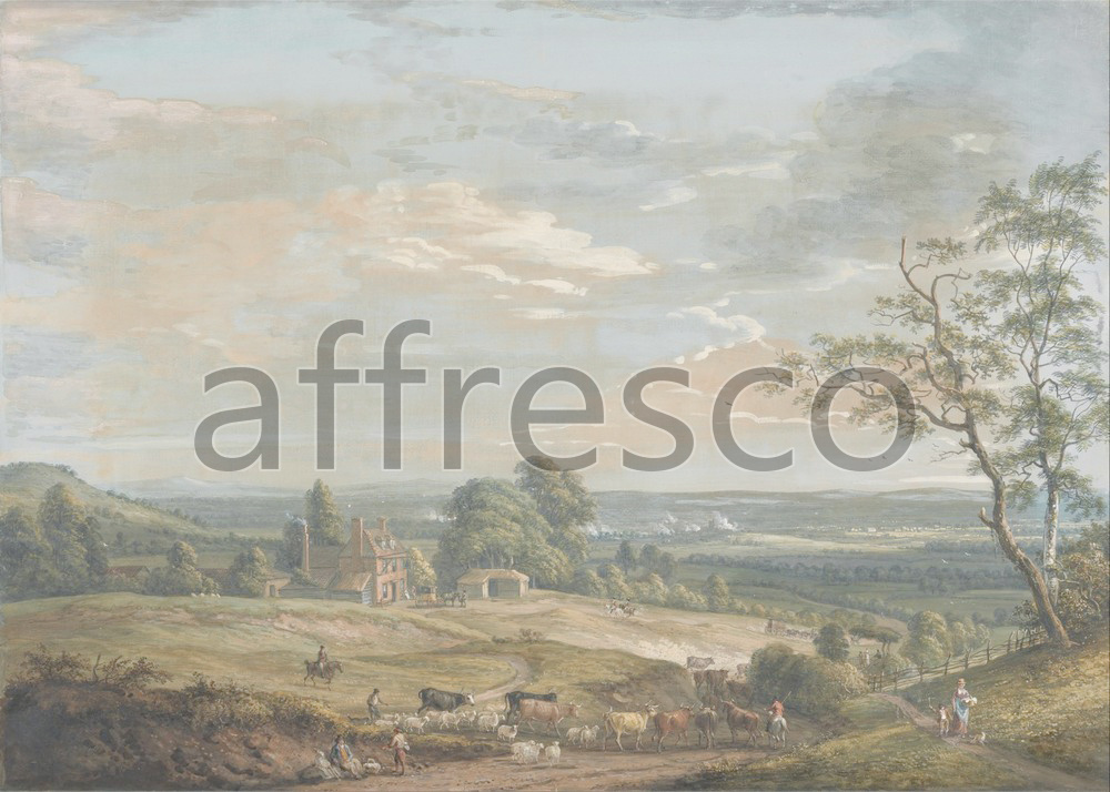 Classic landscapes | Paul Sandby A Distant View of Maidstone from Lower Bell Inn Boxley Hill | Affresco Factory