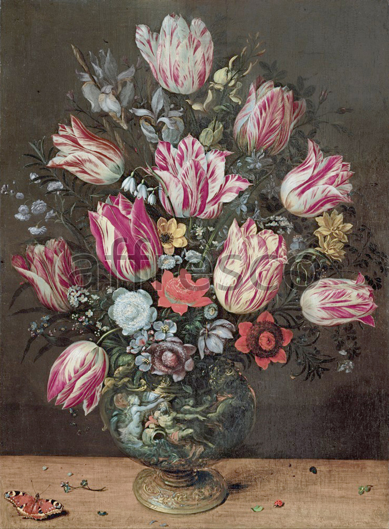 Still life | Andries Daniels and Frans Francken the Younger Vase with Tulips | Affresco Factory
