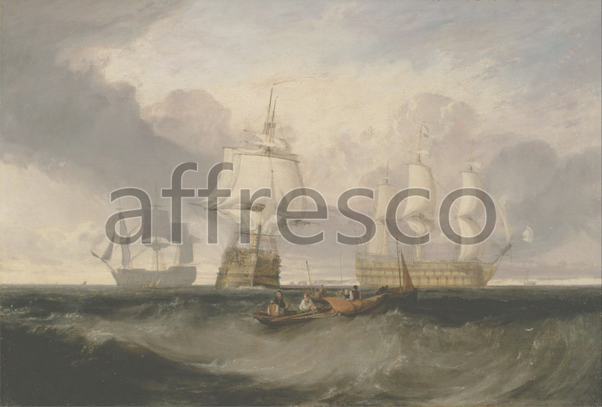 Marine art | Joseph Mallord William Turner The Victory Returning from Trafalgar in Three Positions | Affresco Factory