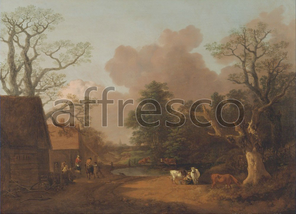 Classic landscapes | Thomas Gainsborough Landscape with Milkmaid | Affresco Factory