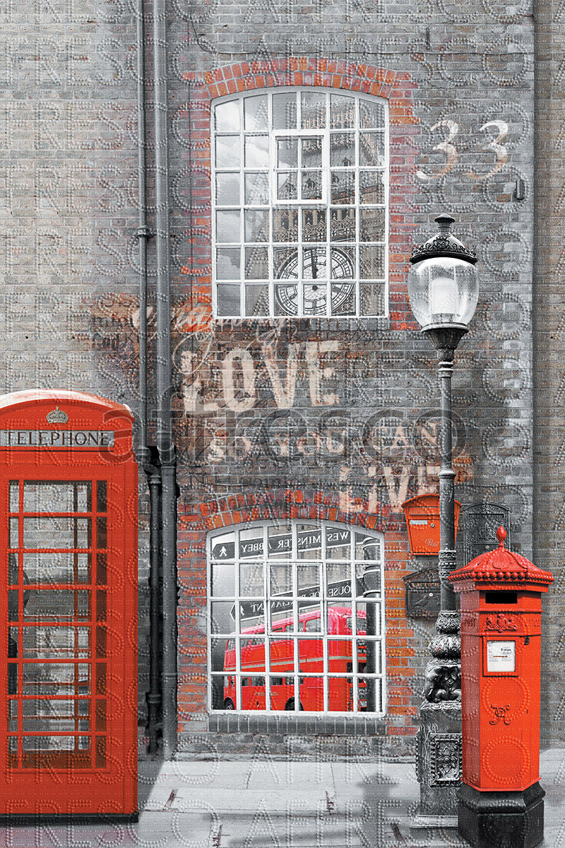 7146 | The best landscapes | Red telephone booth | Affresco Factory