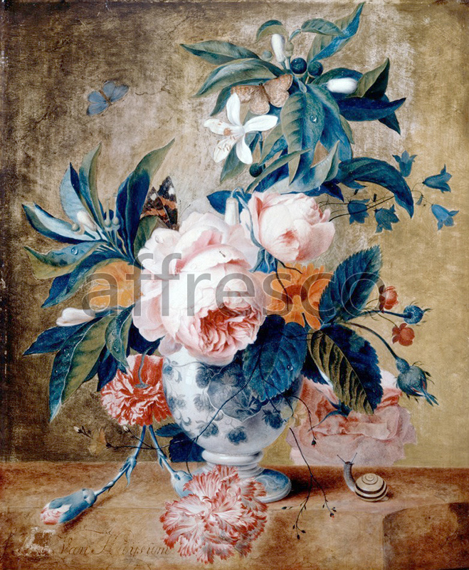 Still life | Van Huysum Michiel A Delft Vase with Flowers | Affresco Factory