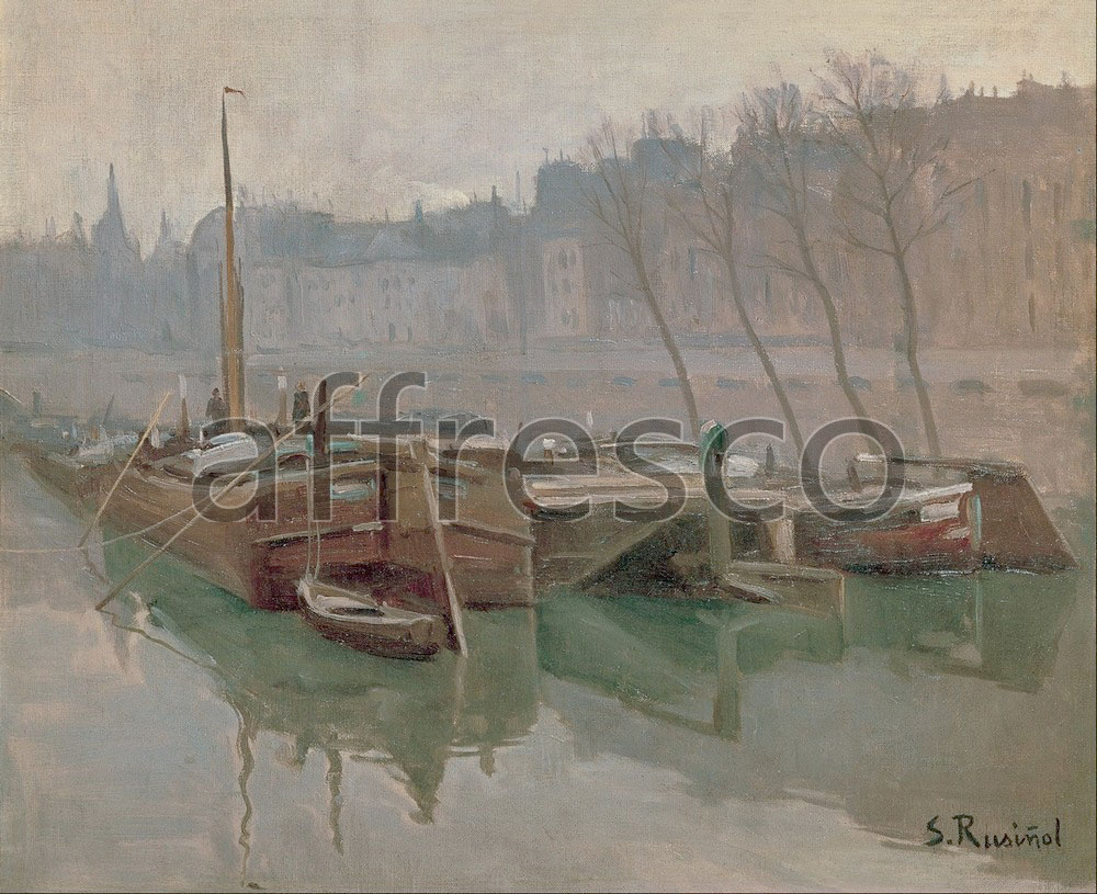 Impressionists & Post-Impressionists | Santiago Rusinol Boats on the Seine | Affresco Factory