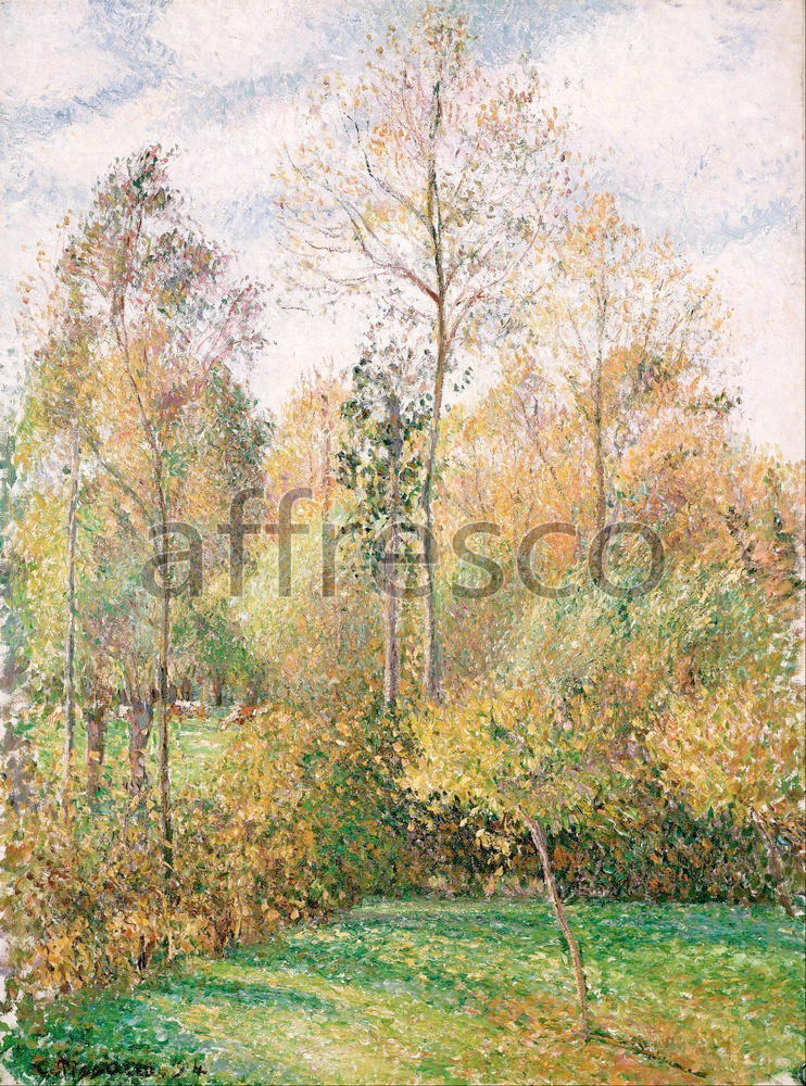 Impressionists & Post-Impressionists | Camille Pissarro Automne Peupliers Eragny Autumn Poplars Eragny | Affresco Factory