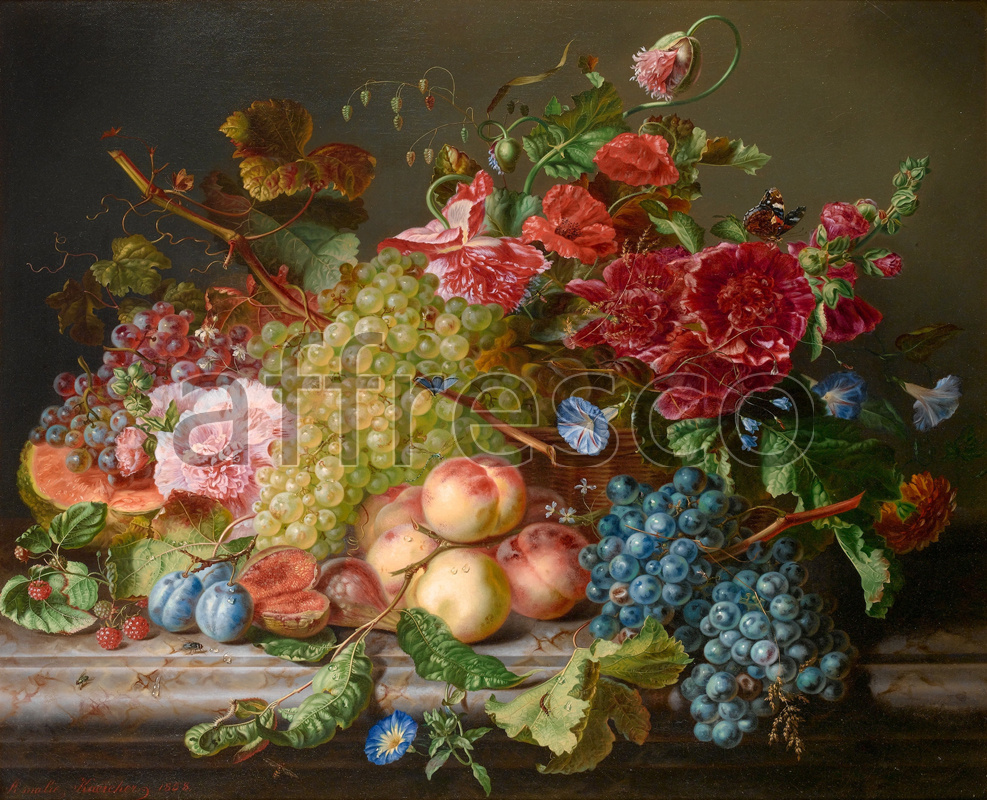 2149 | Still-Life Paintings | fruits grapes flowers | Affresco Factory