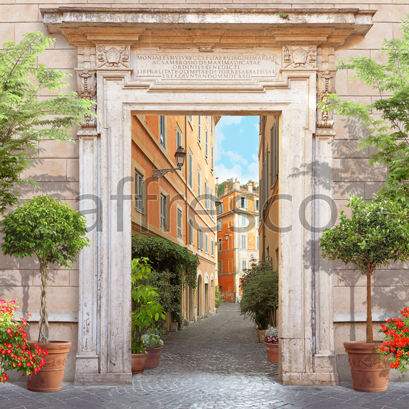4969 | The best landscapes | View of an italian street | Affresco Factory
