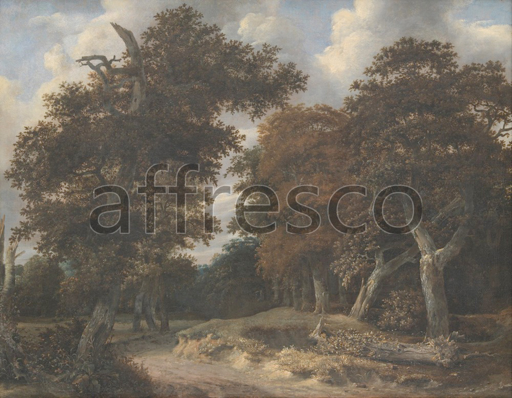 Classic landscapes | Jacob Isaacksz van Ruisdael Road through an Oak Forest | Affresco Factory