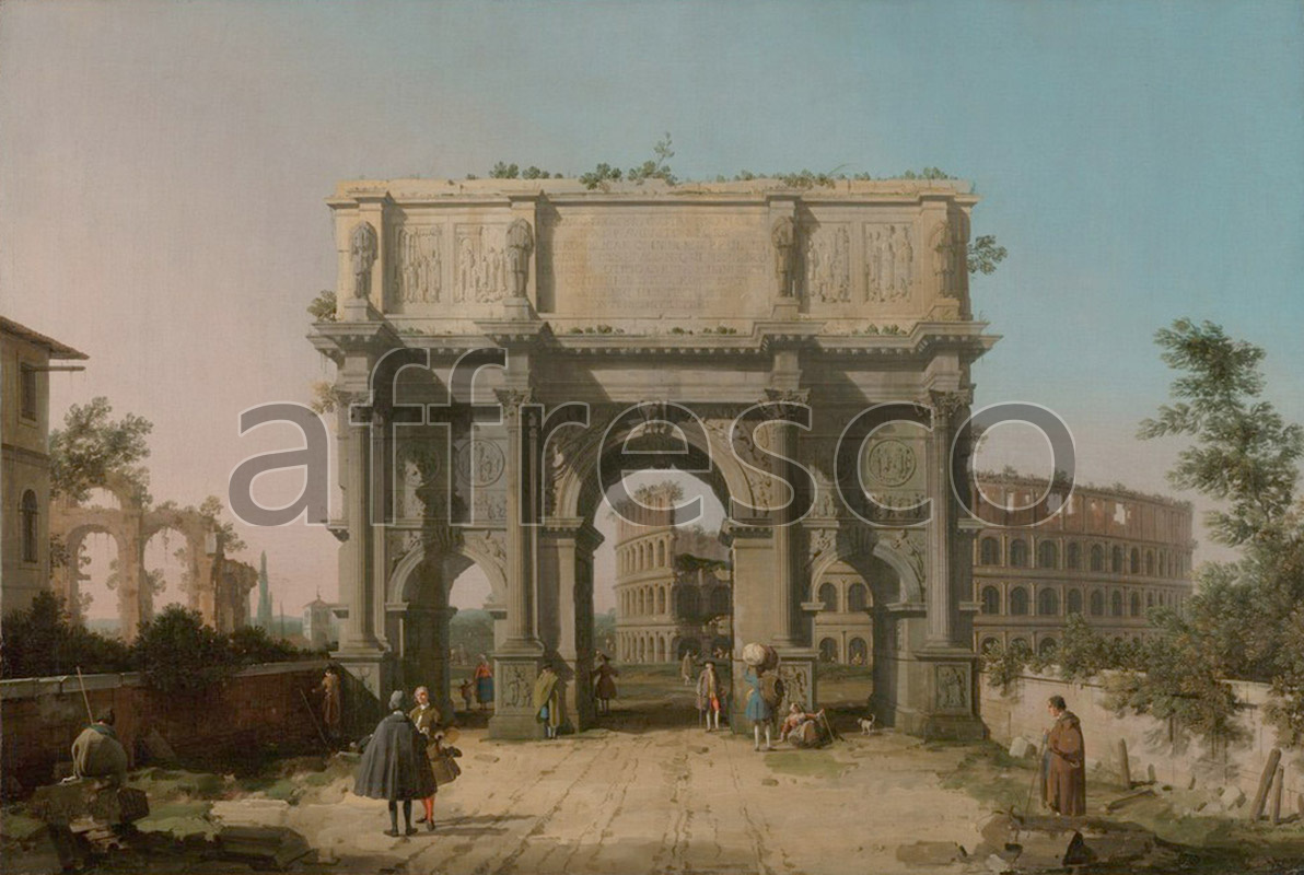 Classic landscapes | Canaletto Giovanni Antonio Canal View of the Arch of Constantine with the Colosseum | Affresco Factory