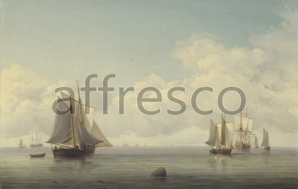 Marine art | Charles Brooking Fishing Boats in a Calm Sea | Affresco Factory