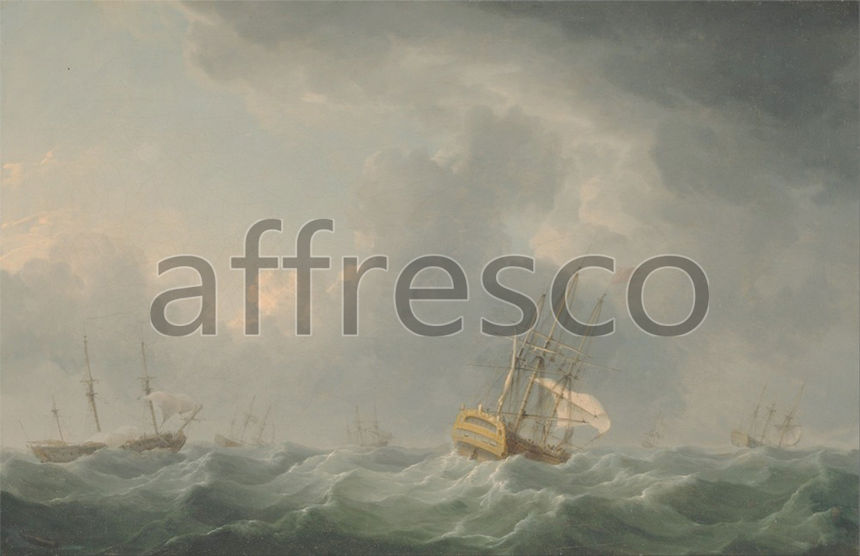 Marine art | Charles Brooking English Ships Running before a Gale | Affresco Factory