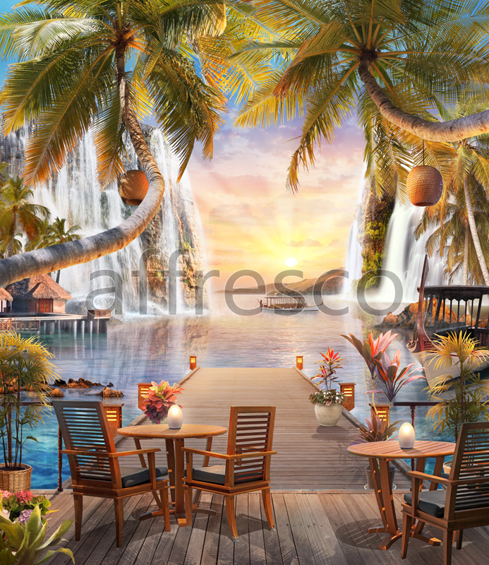 6387 | The best landscapes | Table at a pier near a gulf | Affresco Factory