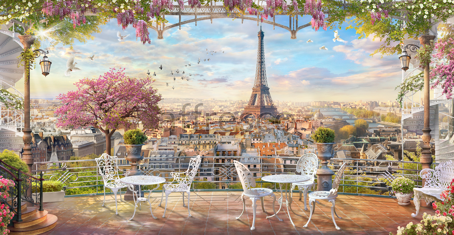 6416 | The best landscapes | Panorama of Paris | Affresco Factory