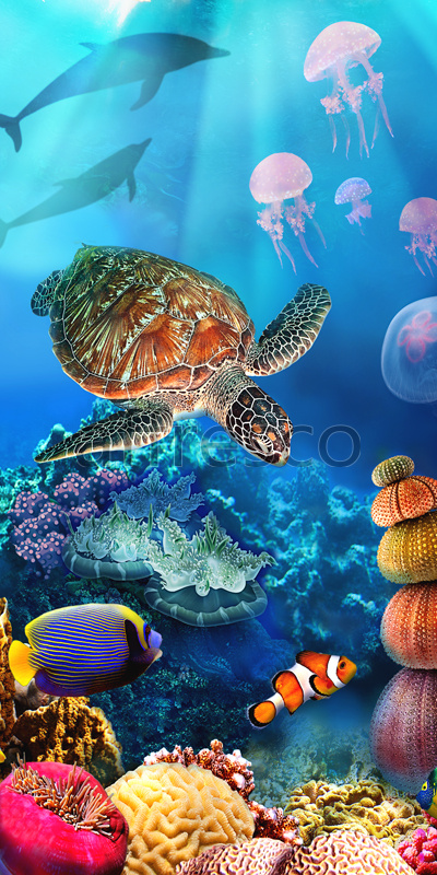6509 | The best landscapes | Sea turtle | Affresco Factory