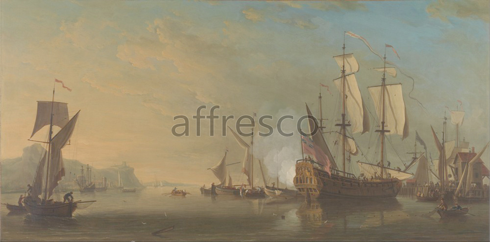 Marine art | Samuel Scott Shipping off Dover | Affresco Factory