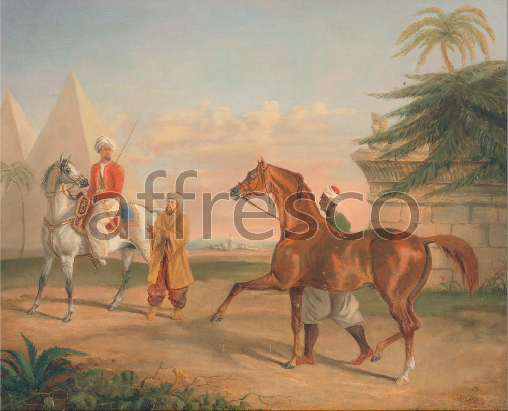Paintings of animals | George Henry Laporte Mameluke purchasing an Arabian stallion | Affresco Factory