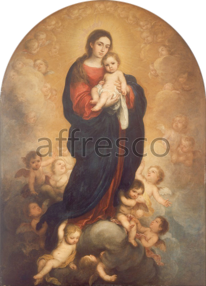 Biblical themes | Bartolome Esteban Murillo Virgin and Child in Glory | Affresco Factory