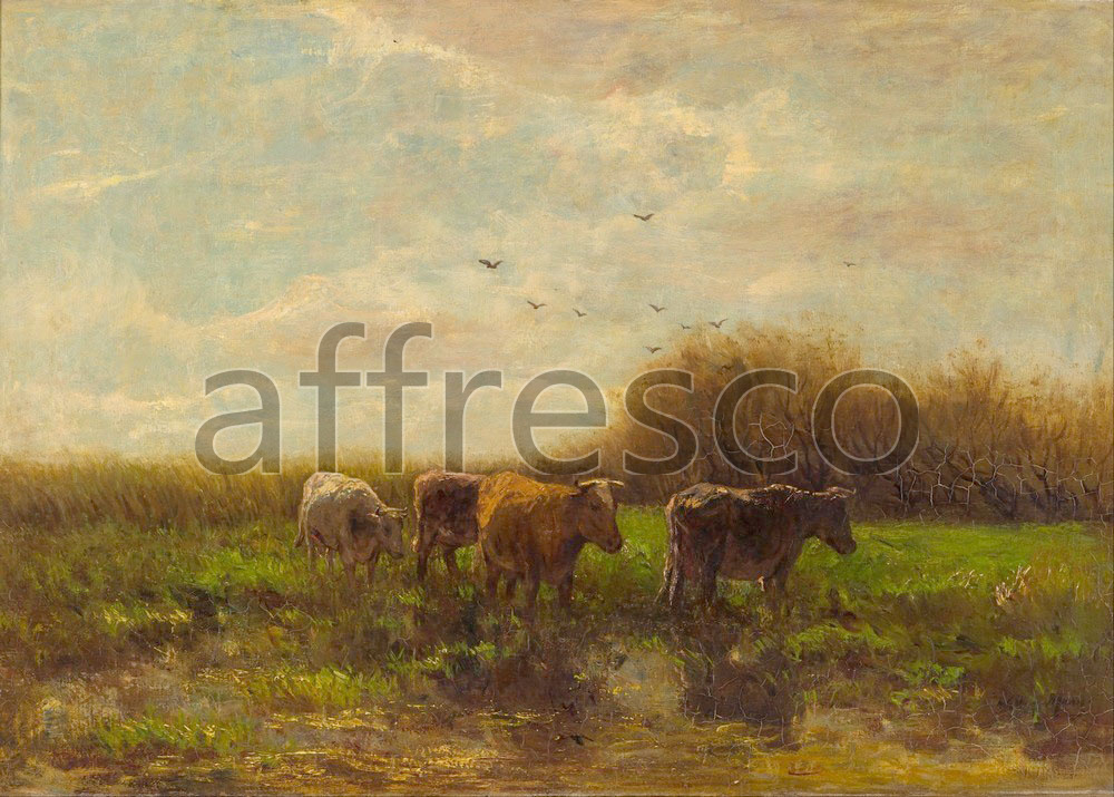 Classic landscapes | Willem Maris Cows at evening | Affresco Factory