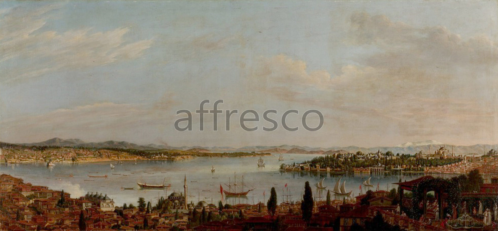 Classic landscapes | Antoine de Favray Panorama of Istanbul | Affresco Factory