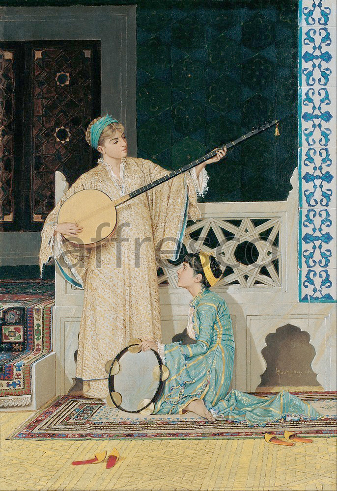 Scenic themes | Osman Hamdi Bey Two Musician Girls | Affresco Factory
