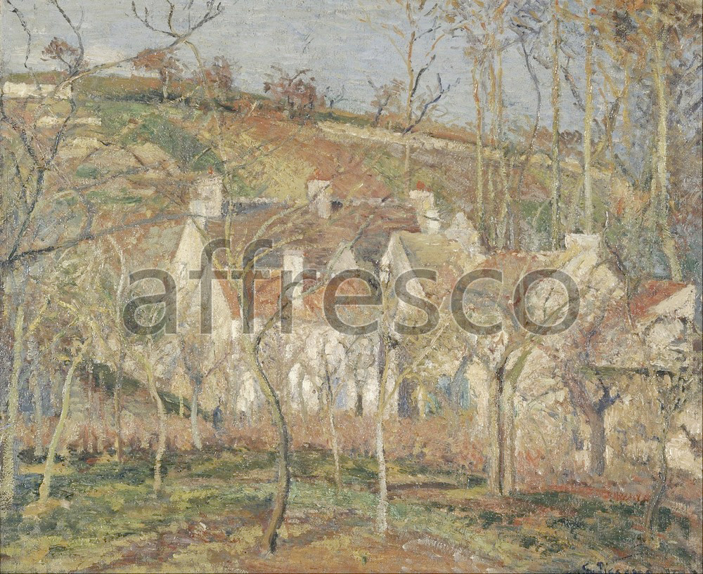 Impressionists & Post-Impressionists | Camille Pissarro Red roofs corner of a village winter | Affresco Factory