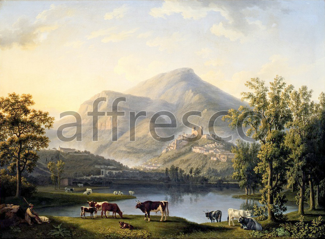 Classic landscapes | Jakob Philipp Hackert Veduta d Itri Landscape with a View of Itri | Affresco Factory