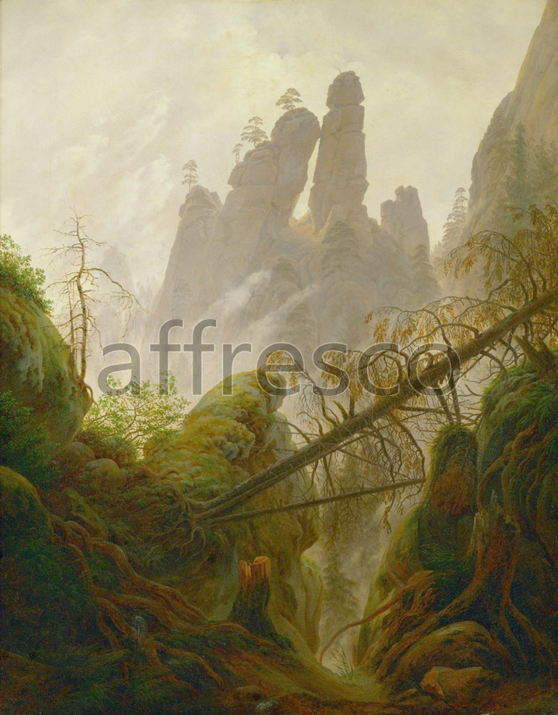 Classic landscapes | Caspar David Friedrich Felsenlandschaft im Elbsandsteingebirge | Affresco Factory