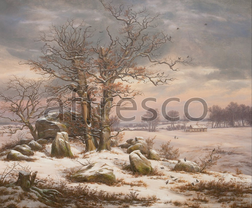 Classic landscapes | J.C. Dahl Winter Landscape near Vordingborg Denmark | Affresco Factory