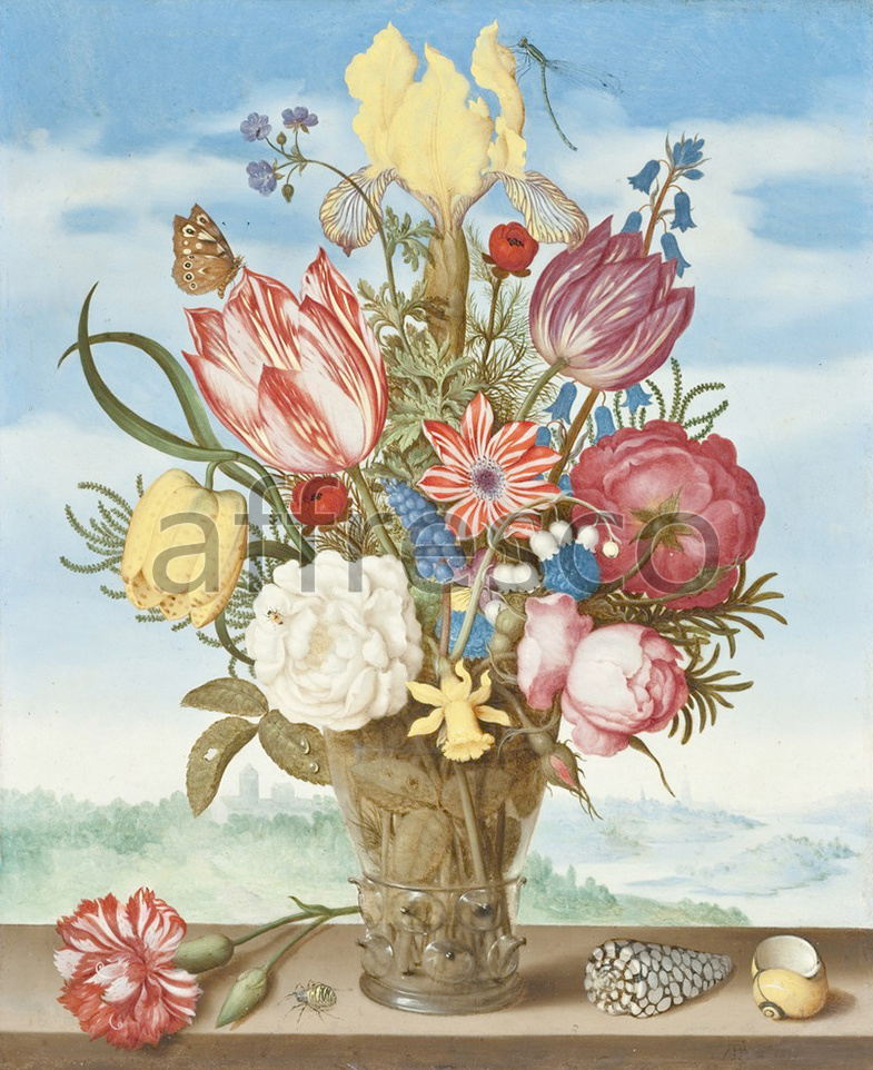 Still life | Ambrosius Bosschaert Bouquet of Flowers on a Ledge | Affresco Factory
