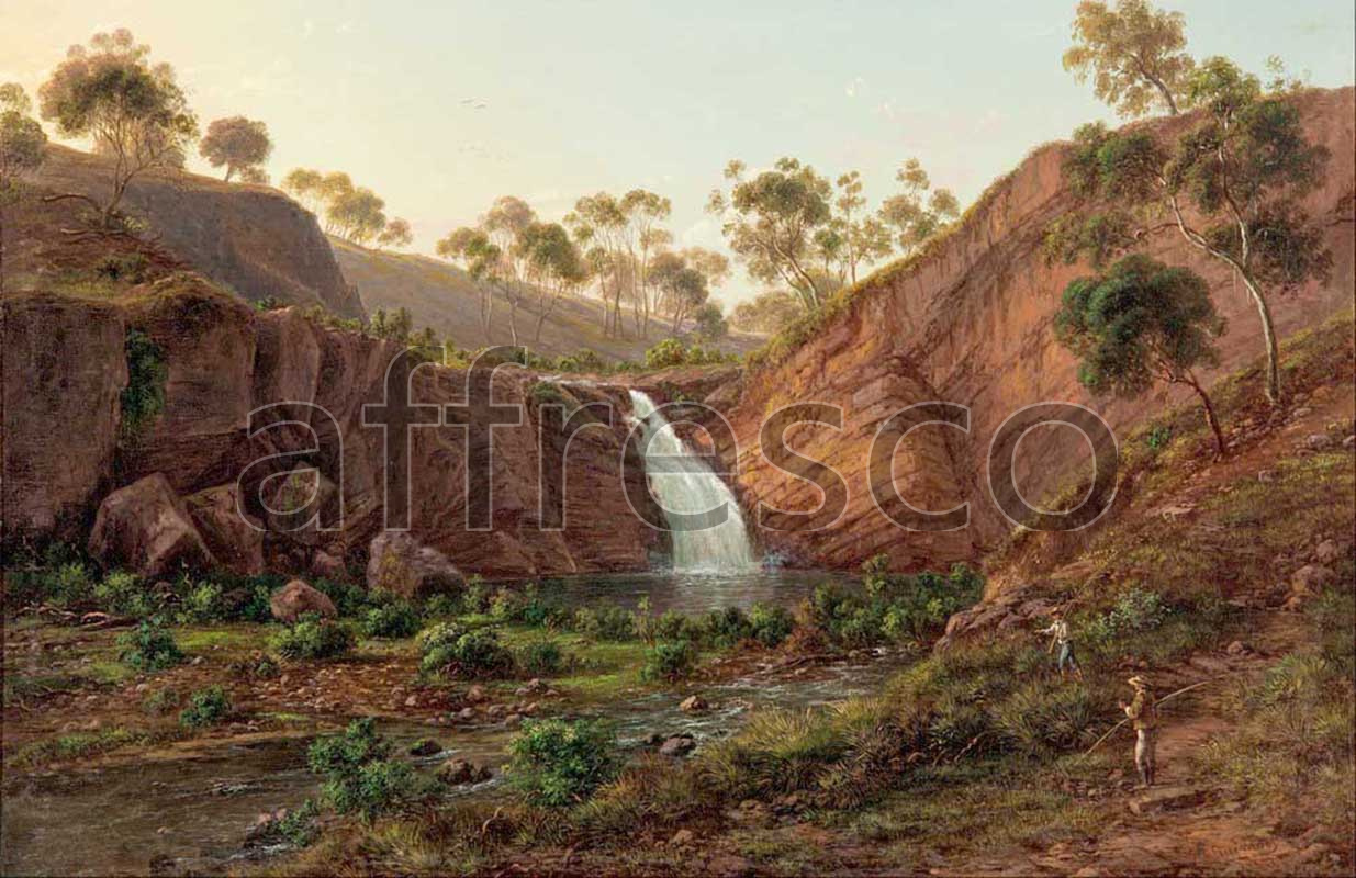 Classic landscapes | Eugene von Guerard Waterfall on the Clyde River Tasmania | Affresco Factory