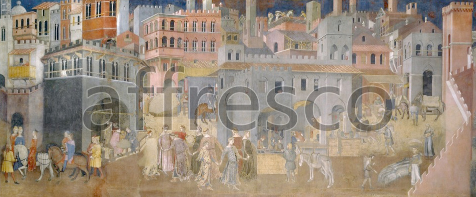 Scenic themes | Ambrogio Lorenzetti Effects of Good Government in the city | Affresco Factory