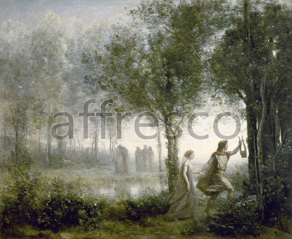 Classic landscapes | Jean Baptiste Camille Corot Orpheus Leading Eurydice from the Underworld | Affresco Factory