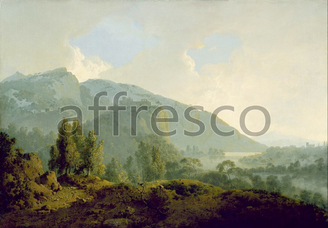 Classic landscapes | Joseph Wright of Derby Italian Landscape with Mountains and a River | Affresco Factory