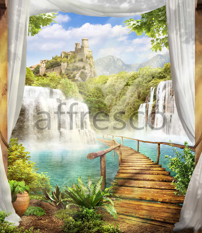 6397 | The best landscapes | Foot-bridge to a castle | Affresco Factory