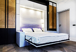 Project “Bedroom with black shutters”, “Kvartirnyi Vopros”, NTV Channel