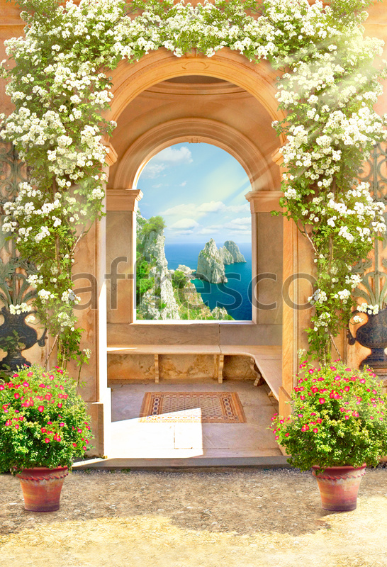 4945 | The best landscapes | Arch with flowers | Affresco Factory