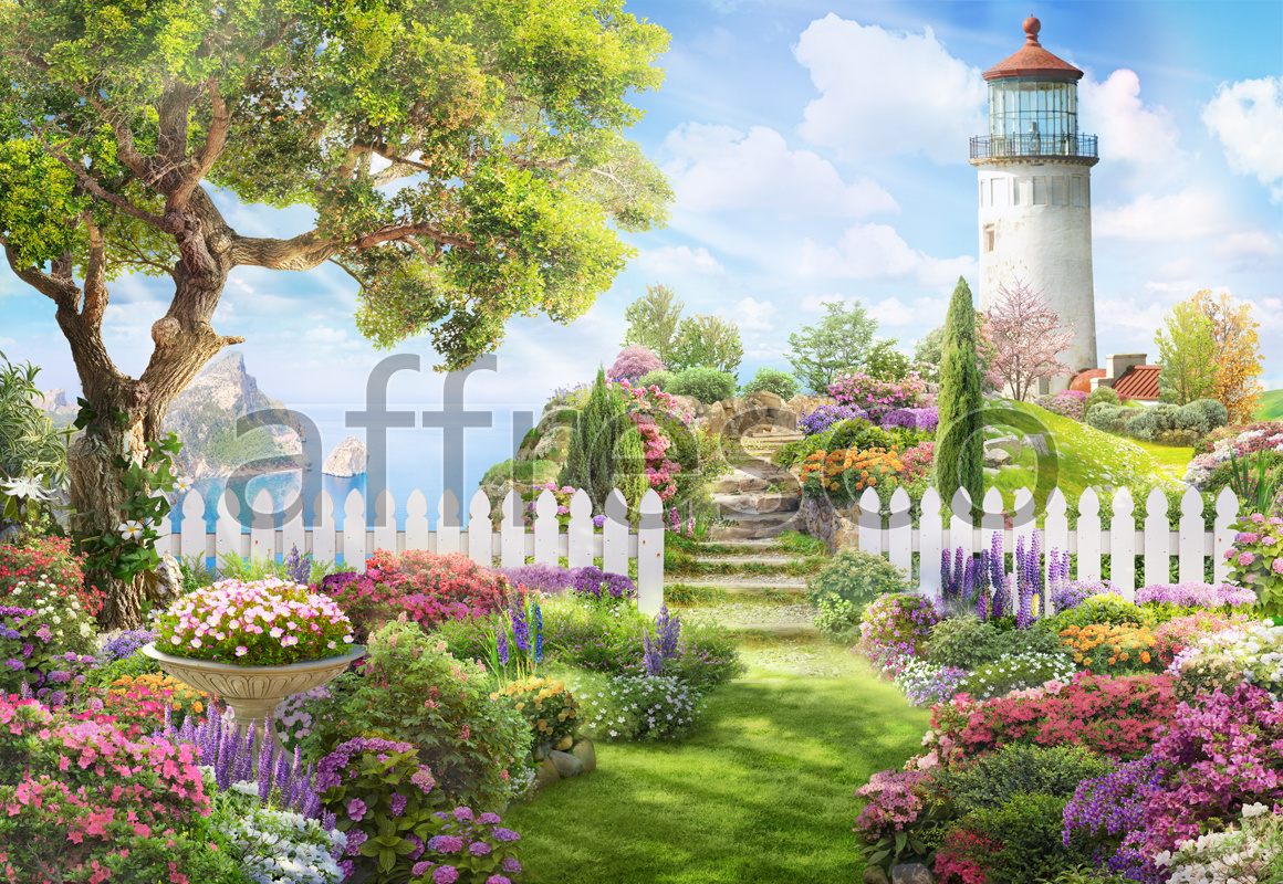 6572 | The best landscapes | Lighthouse in flowers | Affresco Factory