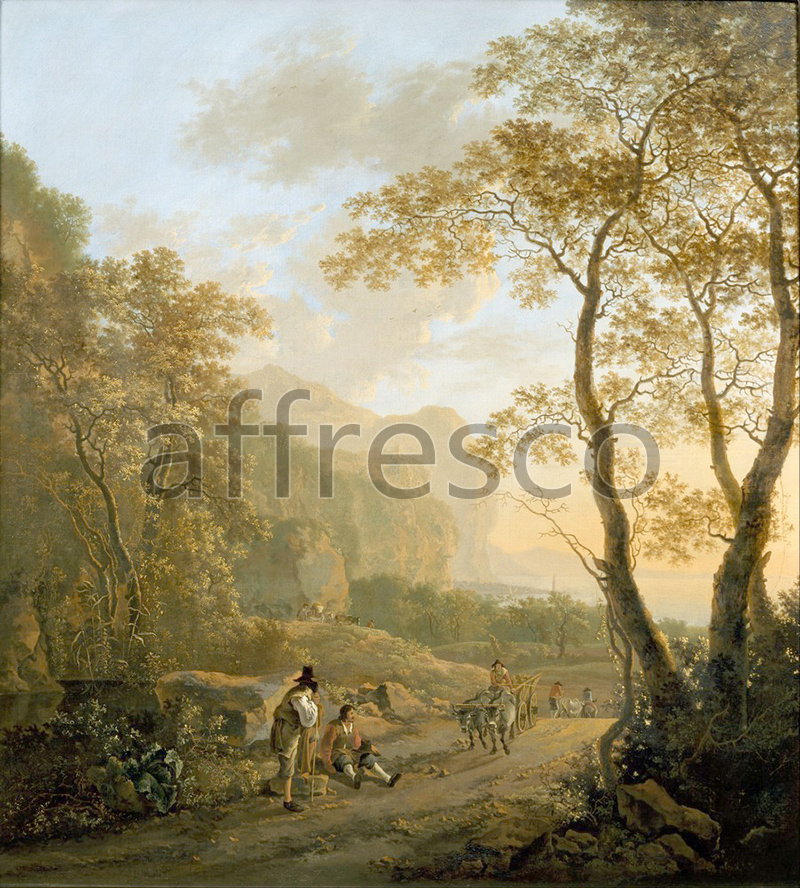 Classic landscapes | Jan Both Landscape with Resting Travellers and Oxcart | Affresco Factory