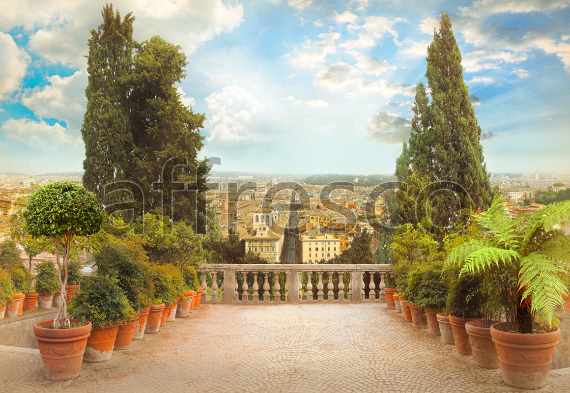 4950 | The best landscapes | Houses' roofs view from a balcony | Affresco Factory