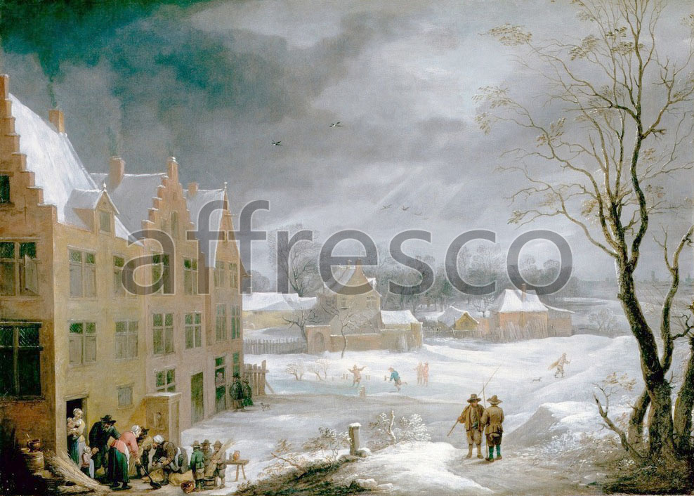Classic landscapes | Teniers David the younger Winter Scene with a Man Killing a Pig | Affresco Factory