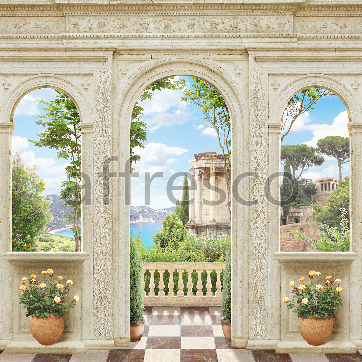 6908 | The best landscapes | Greek balcony | Affresco Factory