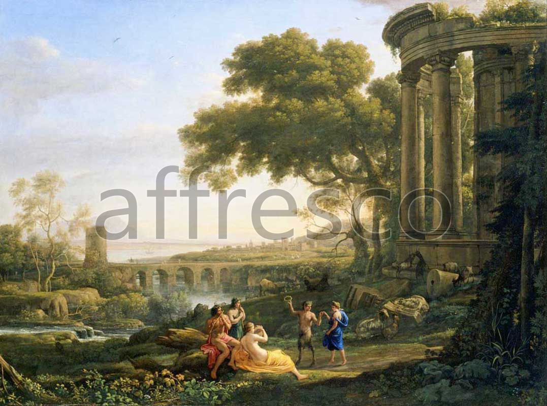Classic landscapes | Claude Lorrain Landscape with Nymph and Satyr Dancing | Affresco Factory